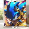Retro S-Sonic Cartoon Game Flannel Blanket,Ultra Soft Warm Plush Throw for Home Bedroom Bed Sofa Cover Camping Picnic Gift