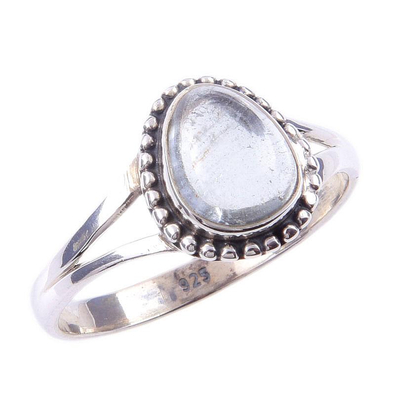 Natural Aquamarine Gemstone Handmade 925 Solid Sterling Silver Ring Size 10 U4t56