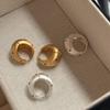 Vintage-Style Metal Brushed Dot Stud Earrings with Drip Oil Design – Simple, Versatile, Light Luxury.