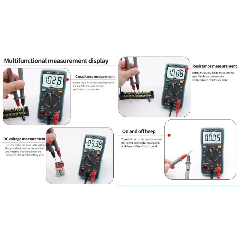 ZT100 Multimeter Digital Multi Tester Back Light AC/DC Voltmeter Diode Transistor Tester Voltmeter Ammeter Intelligent Auto Tool