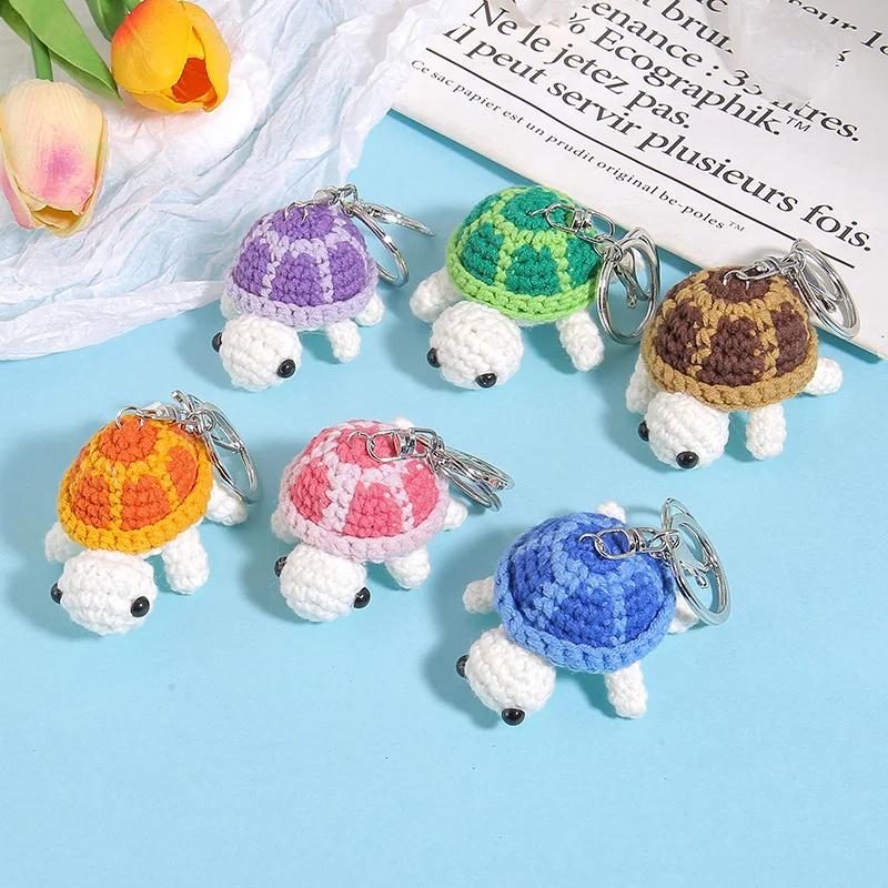 Adorable Turtle Keychain, Handmade Crocheted Miniature Turtle Plush Toy Hanging Ornament