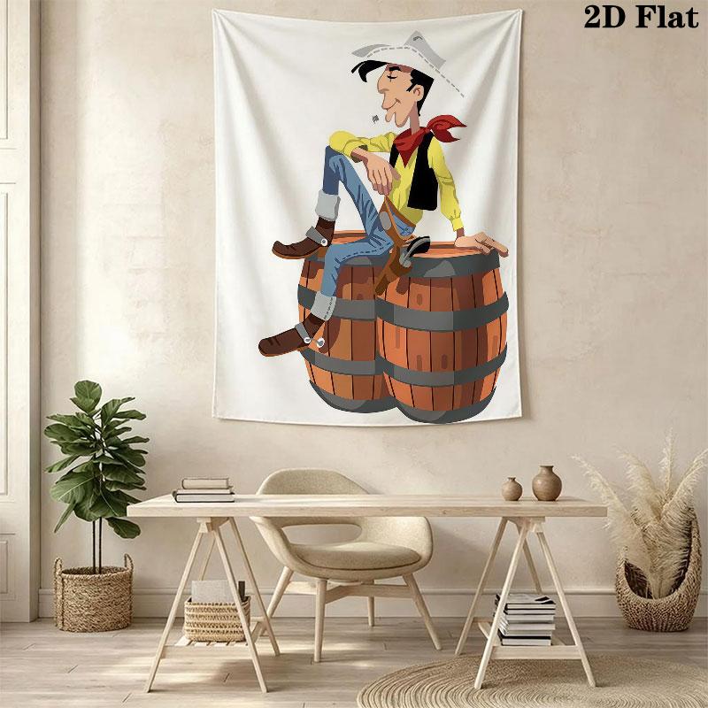 Lucky Luke Soul Wall Tapestry Aesthetic Wall Hanging Printed Fabric Blanket Decorative Tapestries for Bedroom Living Room Home Decor