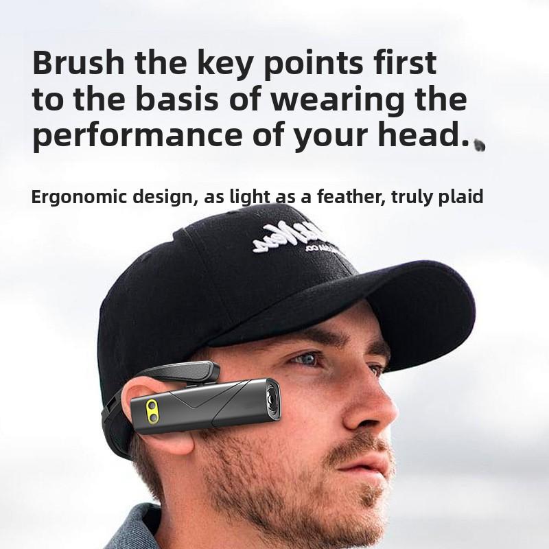 Rød og Hvit Dobbelt Lyskilde Induksjon Hodelykt USB-lading Utendørs Nattfiske Nattløping Lettvekt Sidehengende Ørebærende