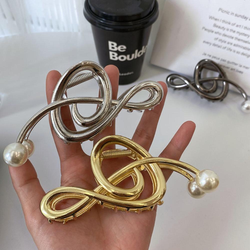 Pearl Treble Clef Hair Clip Zinc Zinc Zinc Alloy Music Note Hair Claw Fashion   Makeup Hair Clips
