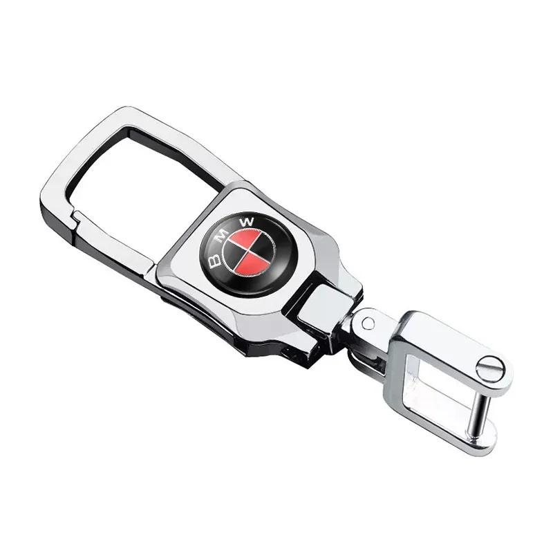 BAHY9 2025 Hot Metal Round Car Keychain Emblem KeyRing Pendant For BMW E46 E90 E60 F30 F10 E39 E36 F20 G30 G20 E87 E92 E91 E30 F11 F31