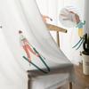 Ski Line Sport Tulle Curtains Living Room Kitchen Chiffon Curtain Bedroom Balcony Sheer Curtain Fashion Home Decor