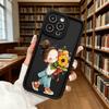 Cute Girl Holding Sunflower Bouquet Anti-Slip TPU Phone Case For Xiaomi Redmi Note 15 14 13 12 11 10 9 Pro Full Protective Cover