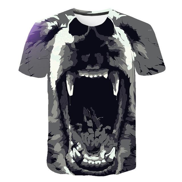 Men Fashion Short Sleeve 3d Print T Shirt Round Neck Summer Plus Size Tees