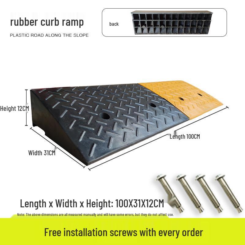 Portable Rubber-Plastic Curb Ramp Mat for Car