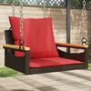 Brown Hanging Swing Chair with Cushions 63 x 62 x 40 cm Poly Rattan
