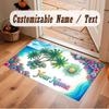 Nature Library Travel Theme Crystal Velvet Floor Rug Personalized Custom Name Text Warm Carpet Home Decoration