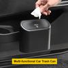 Car Trash Can ABS Universal Portable Small Trash Car Seat Back Hanging Mini Vehicle Garbage Organization Storage Box Accessories