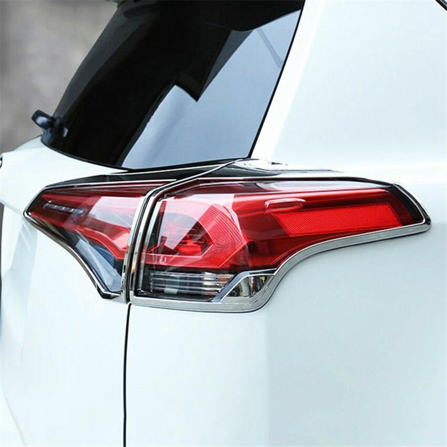 ABS Chrome Rear Tail Light Tail Lamp Cover Trim 4pcs For Toyota RAV4 2016-2018