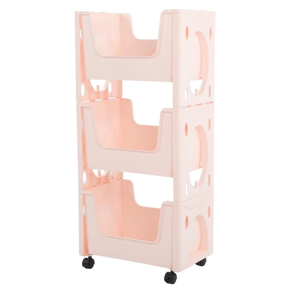 Storage Cart Large Capacity Thickened Mobile Storage Rack with Lockable Casters for Books Toys Seasoning Bottles