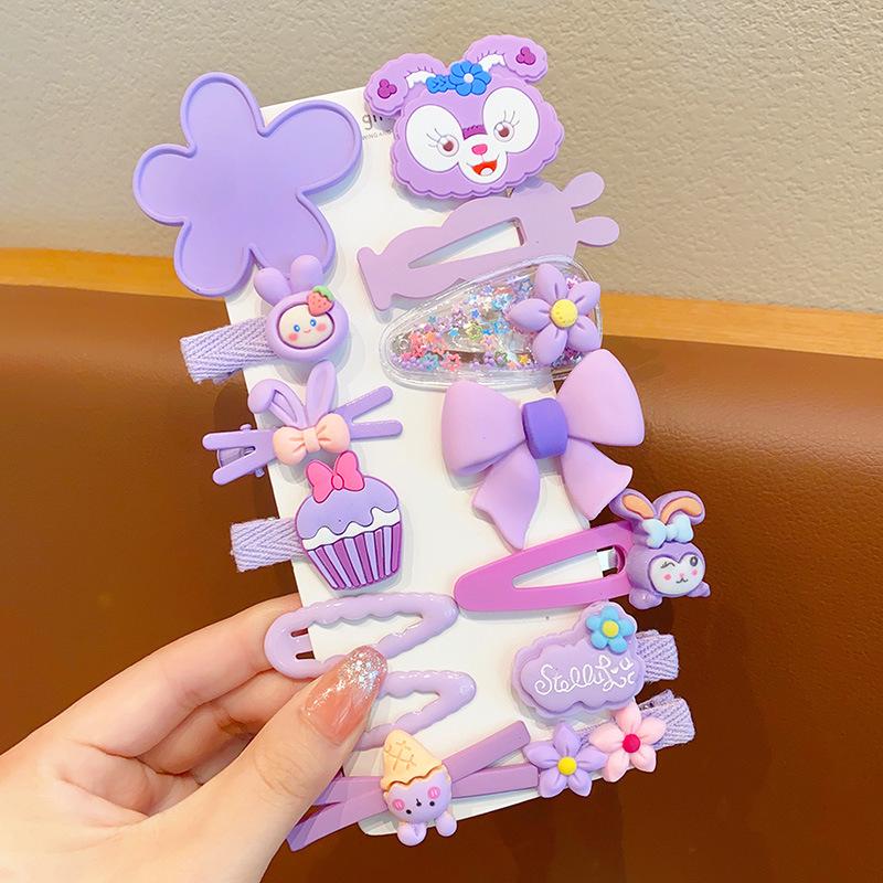 Set of 50 Pink Cute Hair Clips – Sweet Girly Bangs Clips, Japanese Cartoon Hair Accessories