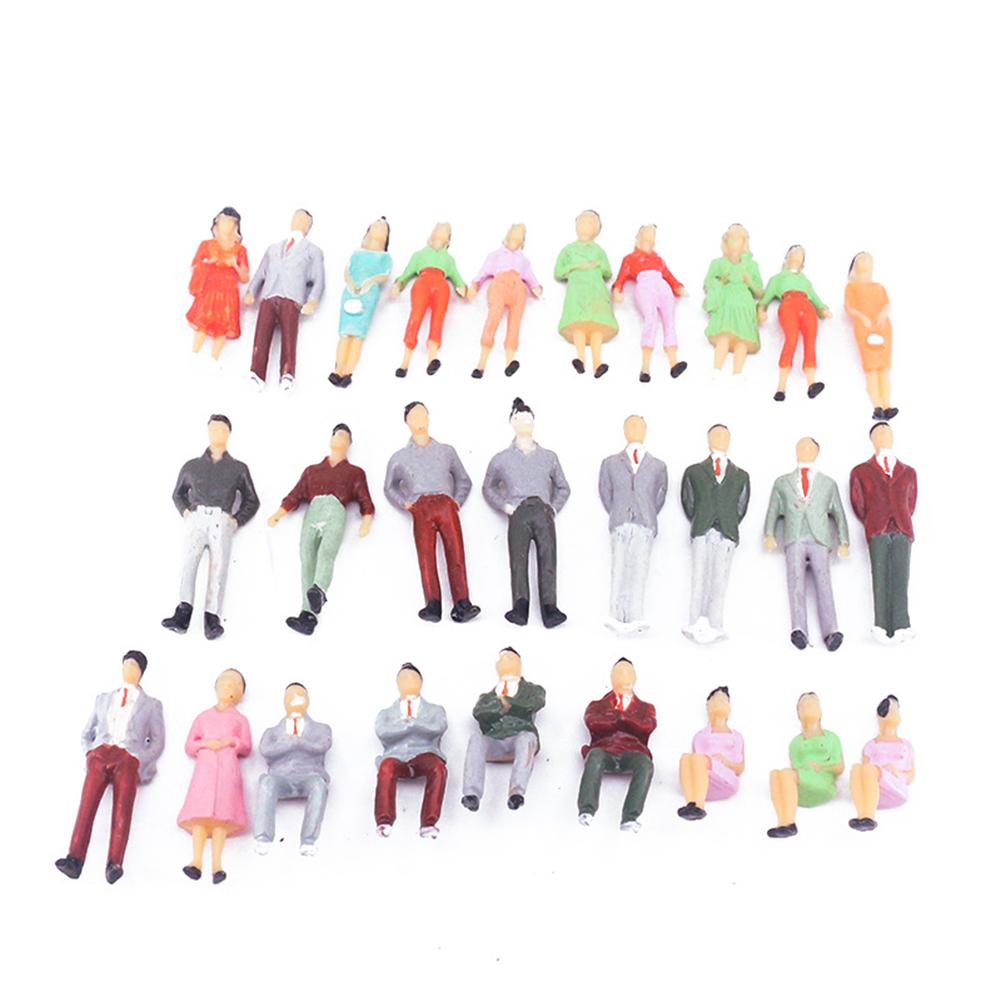 100Pcs People Figures Model 1:50 1:75 1:100 Scale Architectural Painted Models Human Scale Model Mixed Color ABS People Figures