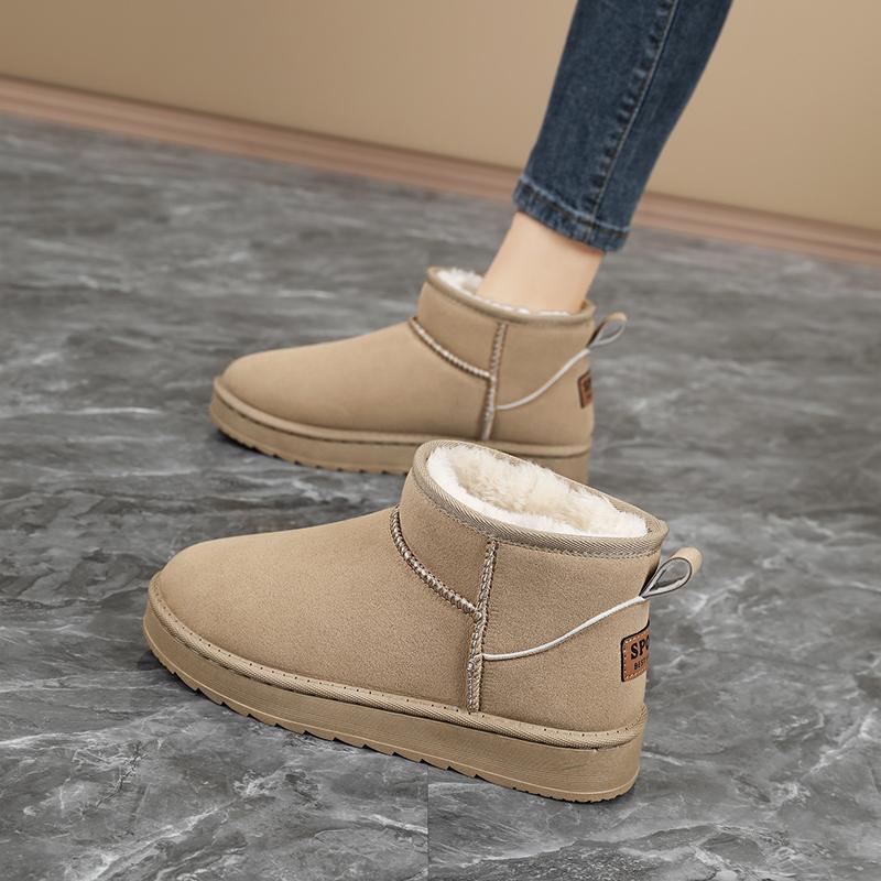 TUINANLE Nye dames vinter snøstøvler med tykt fløyelsfôr for sklisikkerhet, varme og komfort