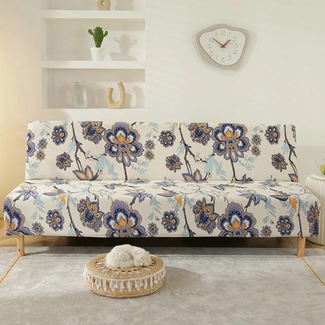 

Складной чехол для дивана-кровати с цветочным принтом без подлокотника, эластичный чехол для дивана, чехол для дивана для мебели для гостиной, чехол для дивана, протектор M 160-195cm