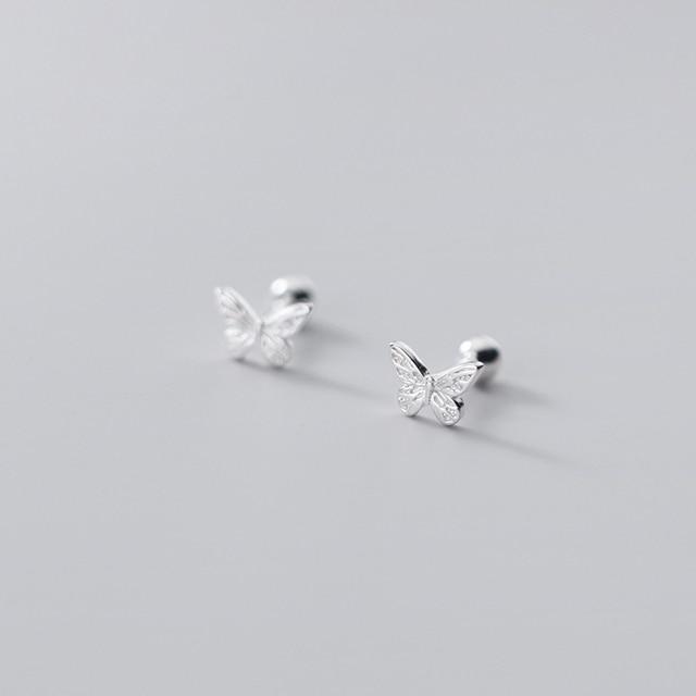 

Серьги-бабочки из стерлингового серебра 925 пробы для женщин, маленькие серебряные серьги-гвоздики, ювелирные изделия для женщин, серьги-гвоздики из серебра 925 пробы серебряный