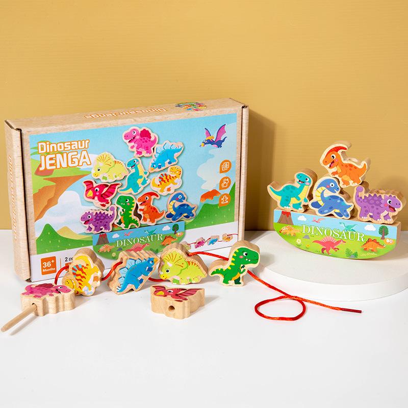 Holz-Kinder-Tier-Verkehrs-Perlen-Puzzle-Spiele, Konzentrationstraining, Feinmotorik, frühkindliche kognitive Spielzeuge