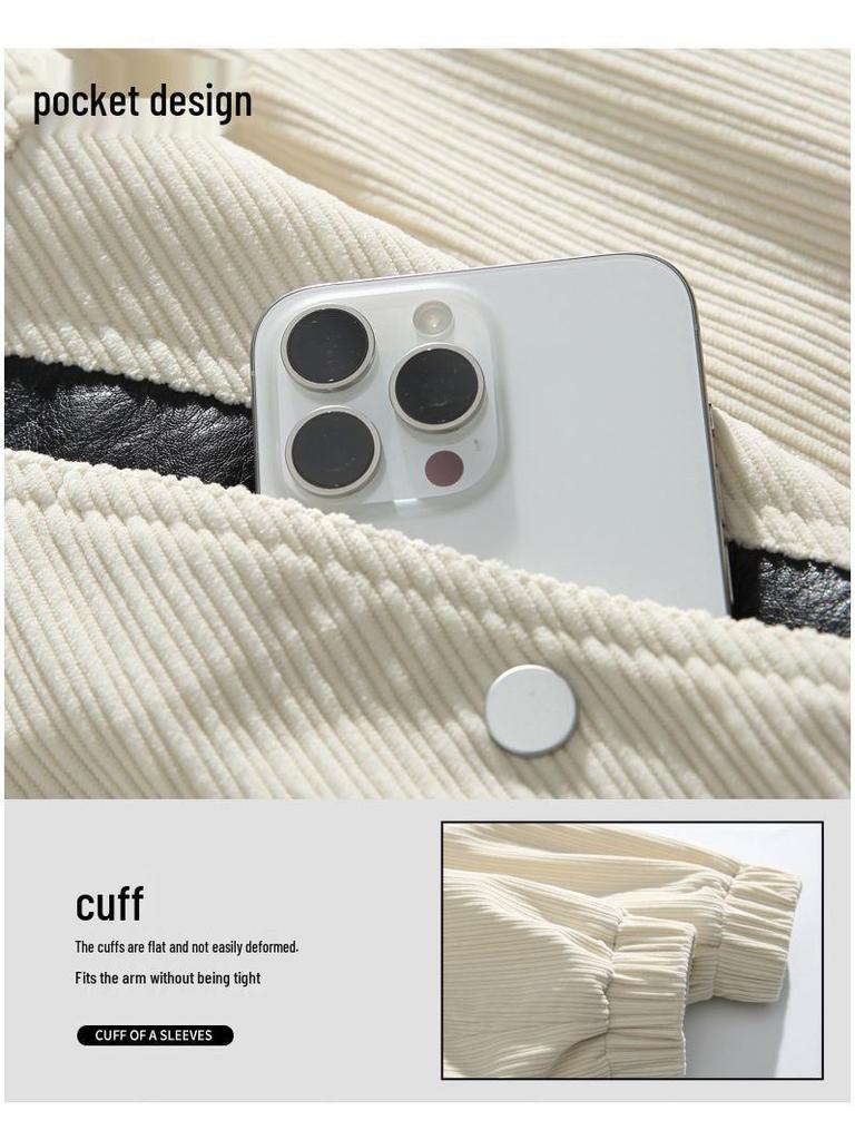 ACU Menswear | Men's Color Block Corduroy Lapel Jacket - 2026 Autumn/Winter High-End Casual Patchwork