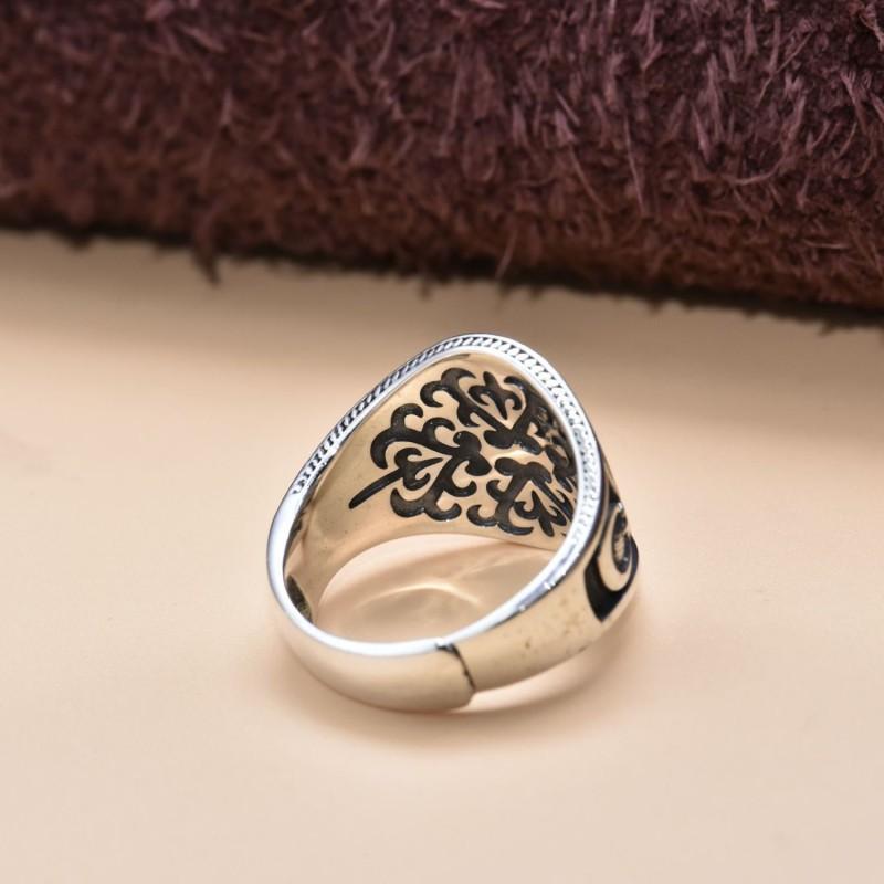 Adjustable Vintage Hip Hop Arabic Dagger Double Blade Ring Men Women Retro Geometric Plated Open Band