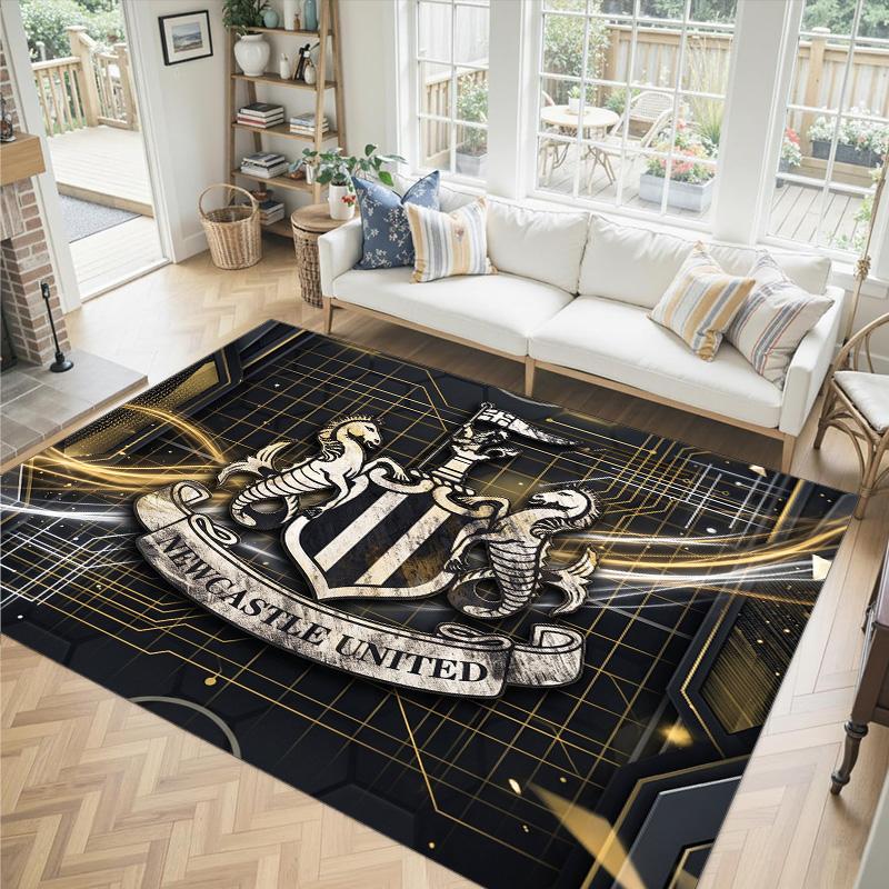 Newcastle United Football Design Welurowy Kryształowy Dywan Przytulny Nie?Antypoślizgowy Dywan Wzorzysty Do Sypialni Salonu Przedpokoju