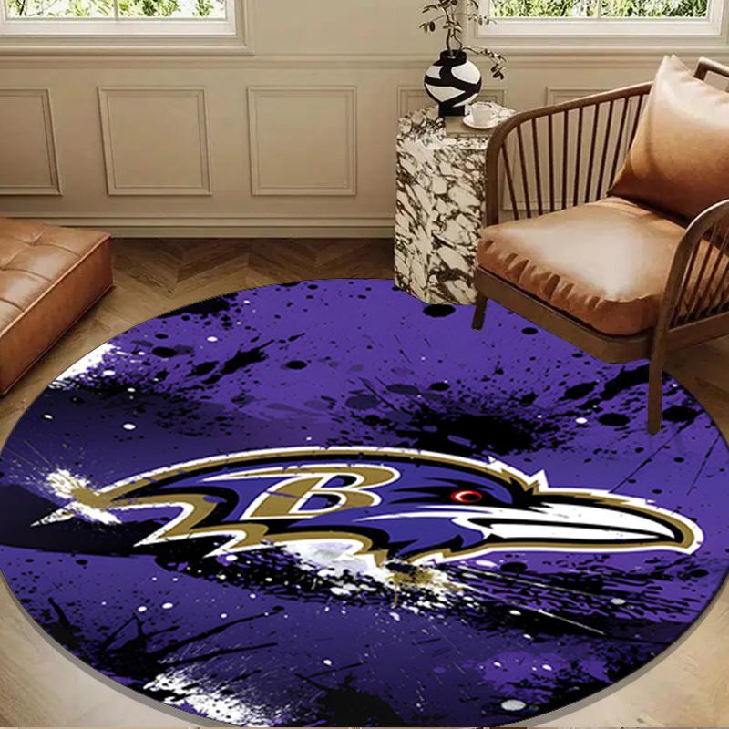 Ravens Team Spirit Round mat, Anti-slip Circle Carpet Chair rug For livingroom,Bedroom, doormat home decor Gift Christmas Gifts