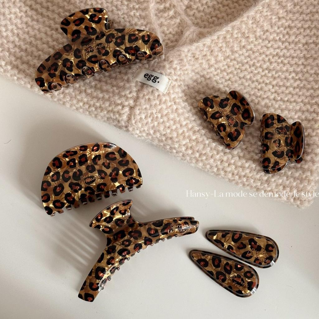 Leopard Print Hair Claws Clip High Sense Design Luxury Hair Accessories for Women Korean Autumn and winter hair accessories