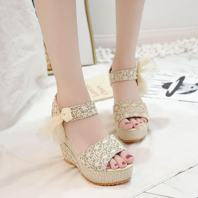 Fashion Women's Sandals Wedges Heel Ladies Shoes Platform Open Toe Luxury 2025 The Best on Offer Casual Vip Sale Anti Slip Hot Sales Pvc