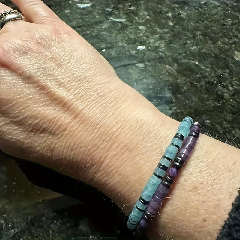 Fashion Natural Aquamarine Bracelet - Elegant Minimalist Blue Gemstone, Perfect for Daily Casual Korean Style Outfits