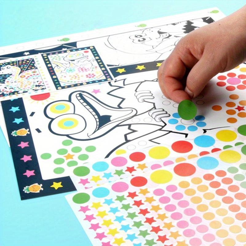 Non-Toxic 20 Sheets Kids Dot Coloring Book Diy Color Dot Cartoon Animal Drawing Mosaic Puzzle Stickers Children Creative Educational Toys