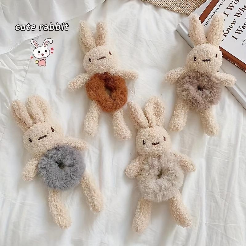 Cute Plush Rabbit Hair Tie, Cartoon Animal Hair Ring for Women, Soft And Comfortable Hair Accessories