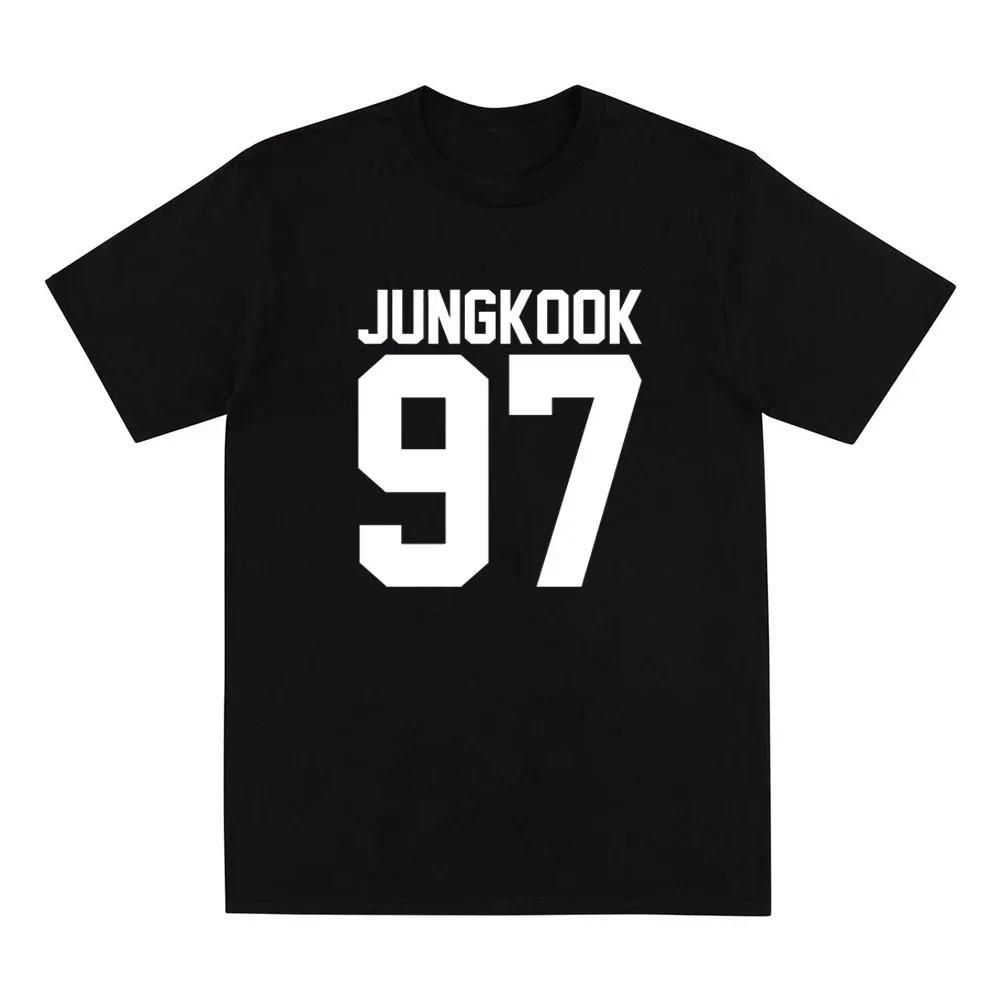Fashion Jungkook letter printed short sleeved Womens casual daily versatile summer round neck Tshirt