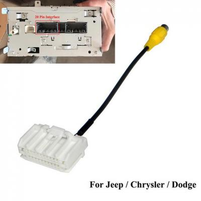 20Pin Camera Cable Adapter RCA Connector For Jeep Chrysler Dodge 7'' Flip Screen