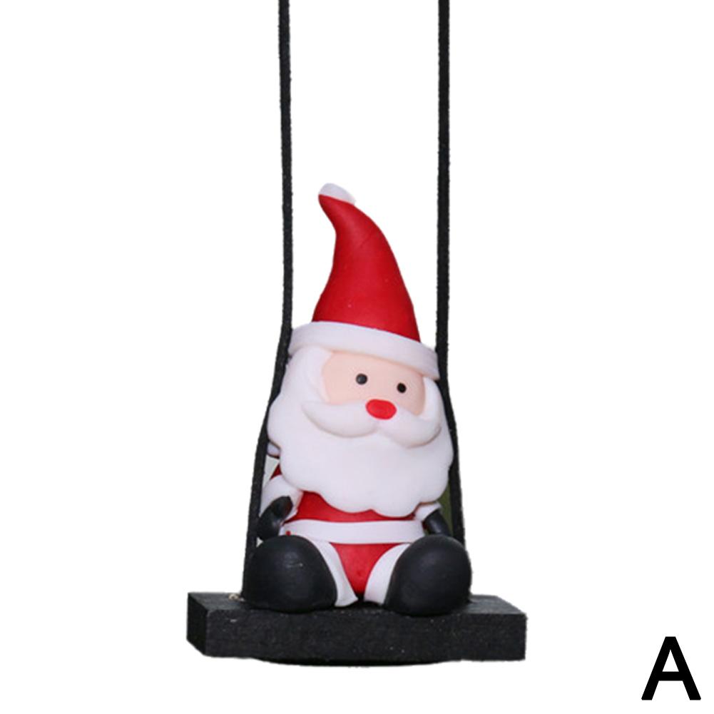 Cute Santa Claus Hanging Ornaments Auto Rearview Mirror Pendant Swinging Decoration Car Interior Accessories Decor