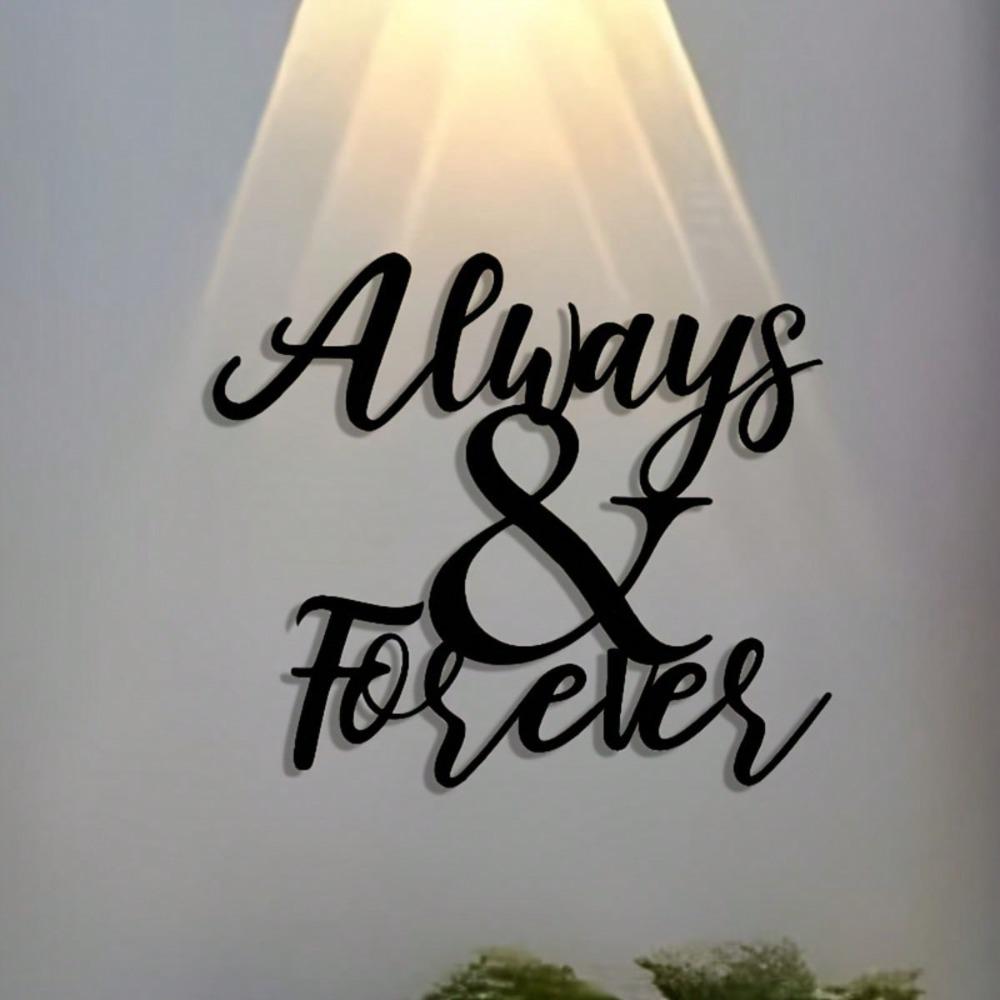 Metal Wall Art Always Forever Vintage Plaque Romantic Gift Home Decor