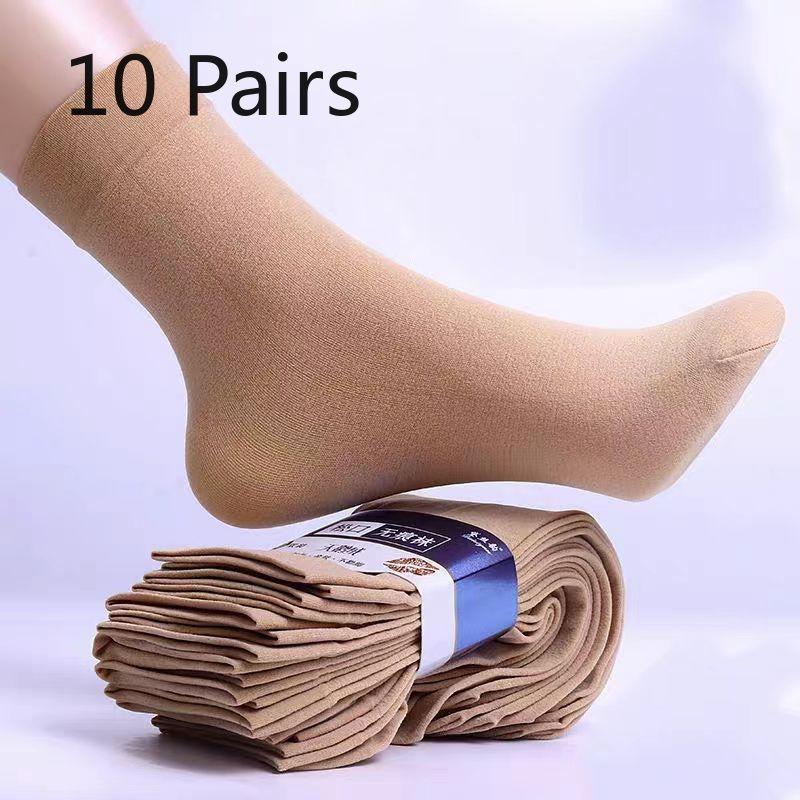 

10 Pairs of Summer Thin Steel Stockings, Deodorizing, Sweat-absorbing, Women s Anti-hook, Spring and Autumn Mid-cut Velvet, Seamless 10 pairs