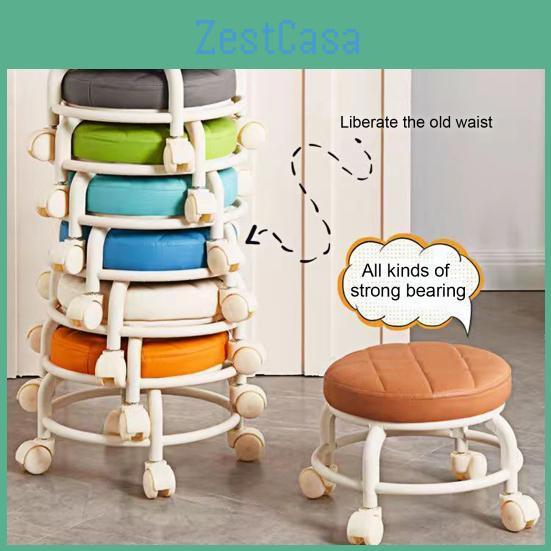 Low Rolling Yousheng With Stool 360 Degrees Swivel Wheels Faux Leather Cushion Roller Seat Heavy Duty Rotating Mini Chair Seating Stool