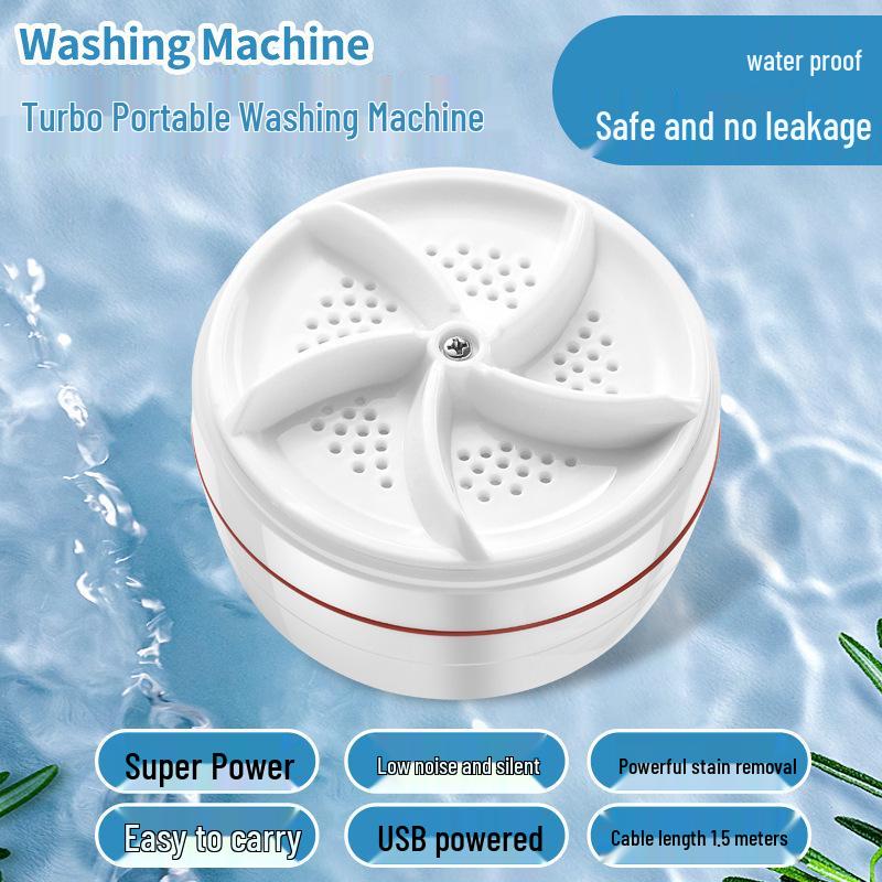 Portable Mini Spiral Turbine Washing Machine for Dorms - Fully Automatic for Small Loads & Underwear