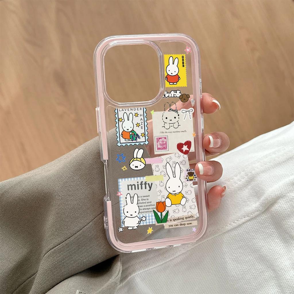 Miffy Rabbit Stamp Sticker for Apple iPhone16/17promax Mobile Phone Case 14/15 Cute 12 Sets 13