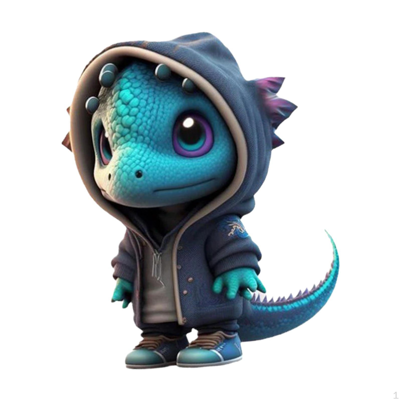 

Рождественская статуя динозавра, скульптура животного, рождественский орнамент, Хэллоуин, украшение эльфа для фермерского дома синий