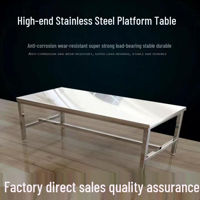 Stainless Steel Workbench with 3-Tier Shelf Storage Stainless Steel Workbench