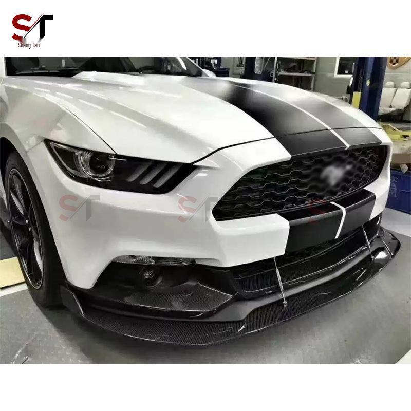 Carbon Fiber Double Layer Front Lip Splitter for Ford Mustang - Front Bumper Chin Kit.