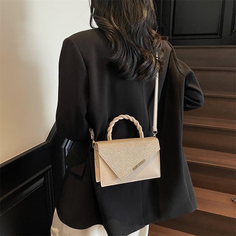 Fashion texture light luxury new small square bag solid color versatile casual simple portable shoulder messenger bag