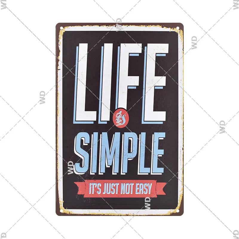 Retro Life Love Family Sentence Slogan Metal Tin Sign Vintage Metal Plaque Metal Wall Poster For Home Shop CoffeeWall Decor