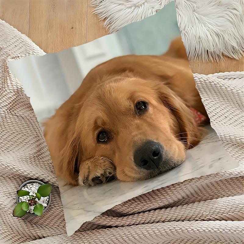 Golden Retriever Throw Cushion Covers Chair Living Room Pillowcase Cozy Zipper Sofa Pillow Covers Bedroom Indoor Home Decor