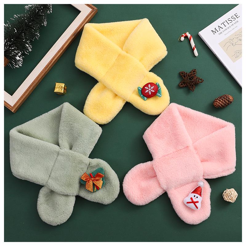 Dětský plyšový kreslený zimní nákrčník: Vánoční dárková šála