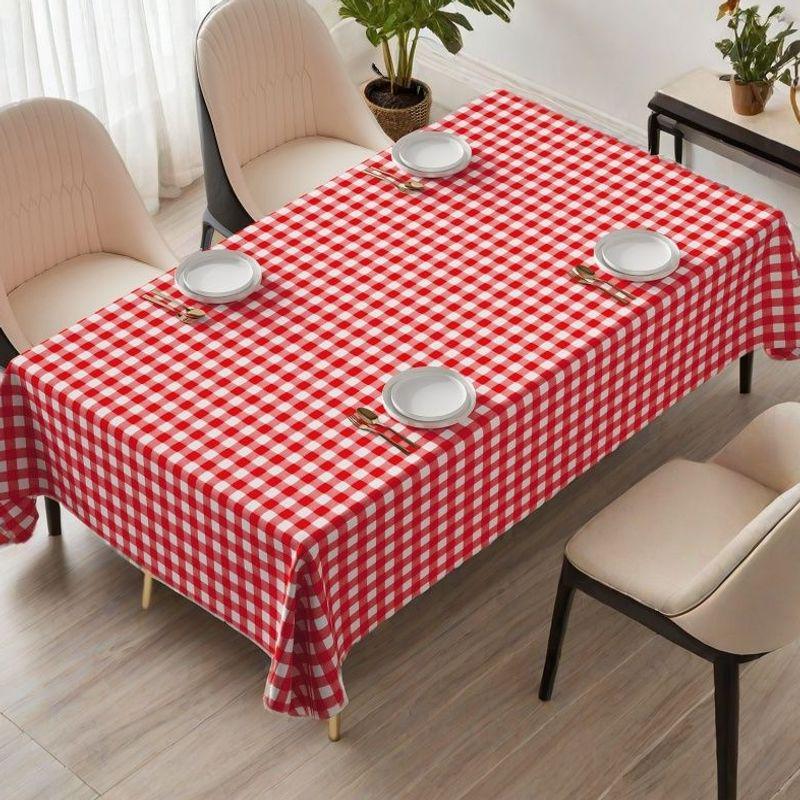 High-Quality PVC Rectangular Tablecloth - No-Wash, Stylish Design for Dining or Coffee Table, Essential for Spring Decor