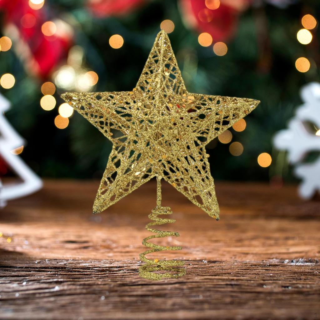 Christmas Tree Ornaments Xmas Home Decor Creative Treetop Glitter for Year Party Supply